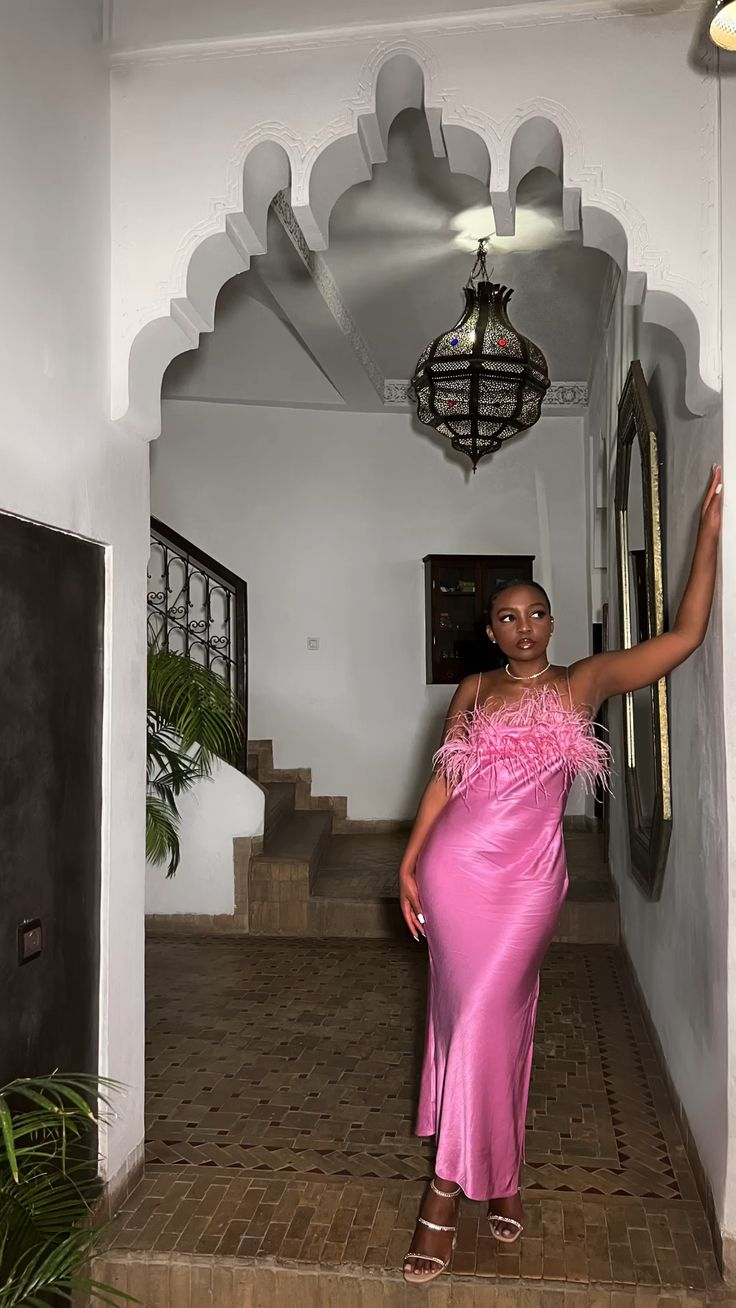 Classy Pink Evening Dress,Pink Formal Gown