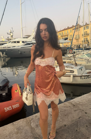 Sweet Pink Spaghetti Strap Sequined Lace Irregular Birthday Party Homecoming Dress