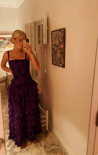 Popular Spaghetti Straps Floor Length Prom Dress New Fashion Tiered Evening Dress