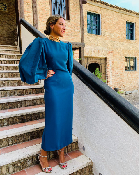 Simple Puff Sleeves Prom Dress For Women, Wedding Guest Outfit