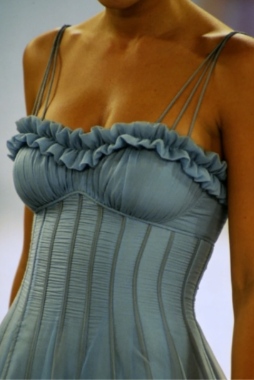 Vintage Blue Tulle A Line Party Gown,Spaghetti Straps Prom Evening Dress