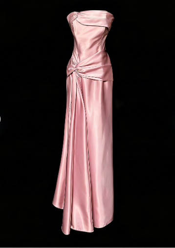Simple Green Strapless Satin Prom Dress,Long Party Evening Dress