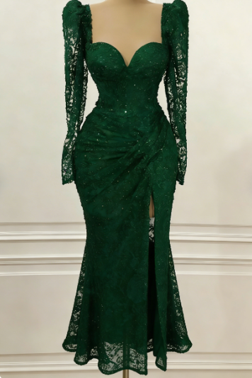 Royal Blue Vintage Prom Dress Long Sleeves Evening Dress