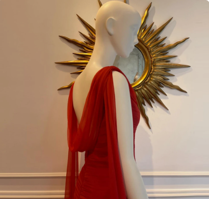 Beautiful Red Chiffon Mermaid Evening Dress