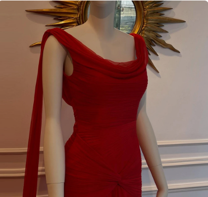 Beautiful Red Chiffon Mermaid Evening Dress