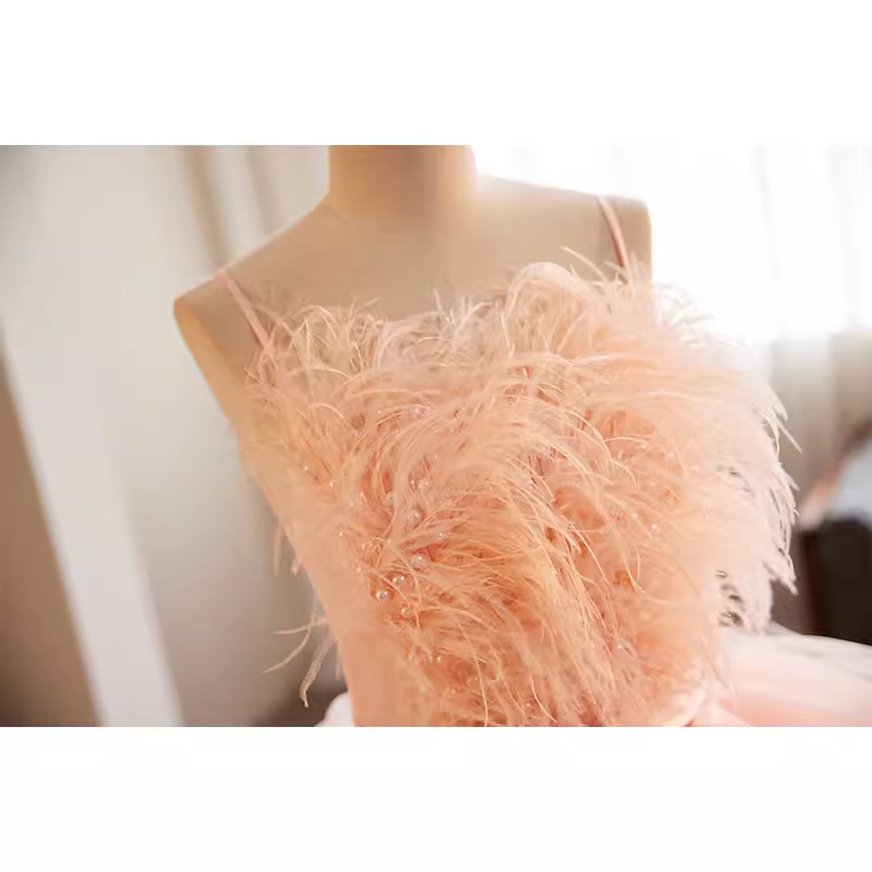 Vintage Ball Gown Straps Tulle Pink Sweet 16 Dresses