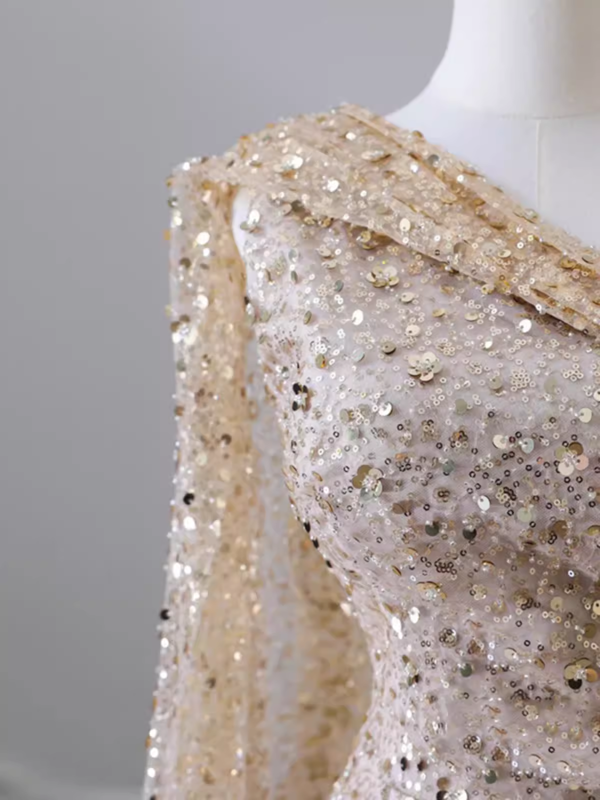 Mermaid One Shoulder Sequin Long Prom Dress