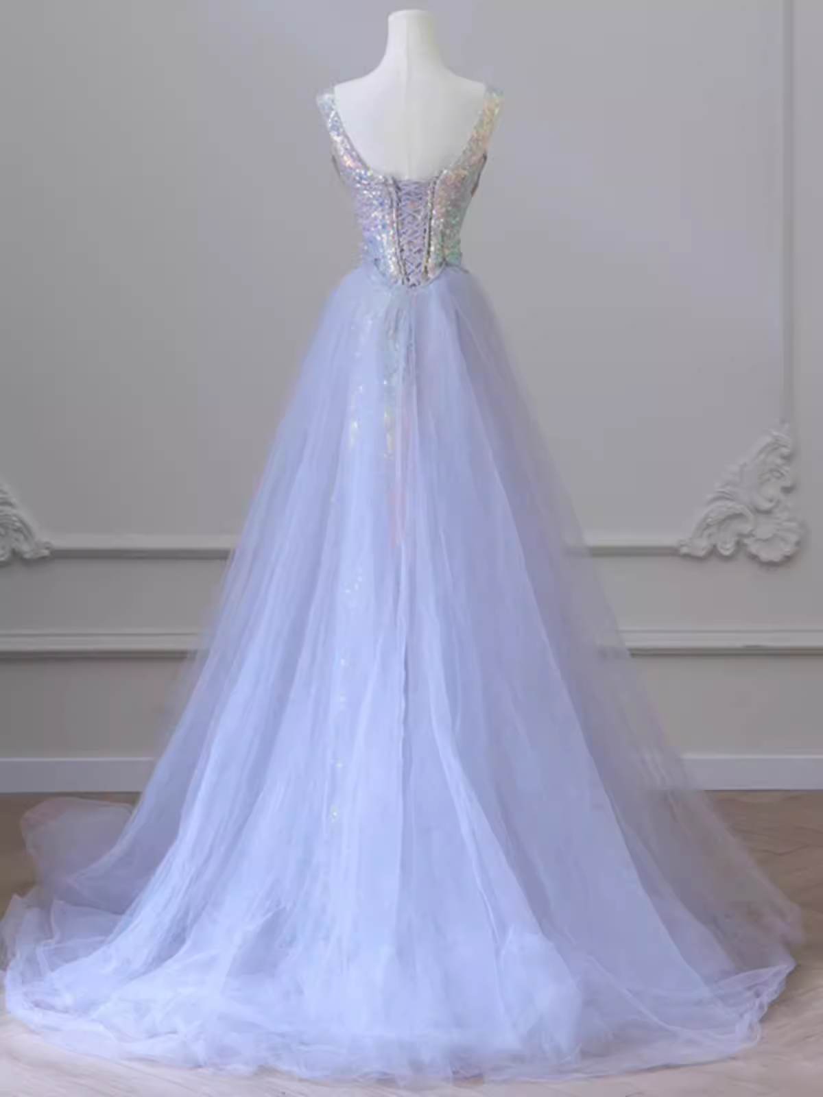 Sparkly Mermaid Straps Sequin Long Prom Dress