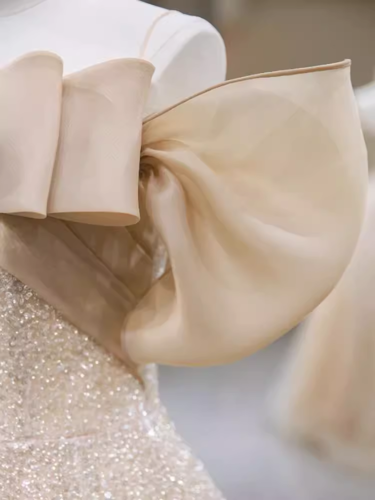 Sparkly A Line Off The Shoulder Champagne Sequin Long Prom Dress