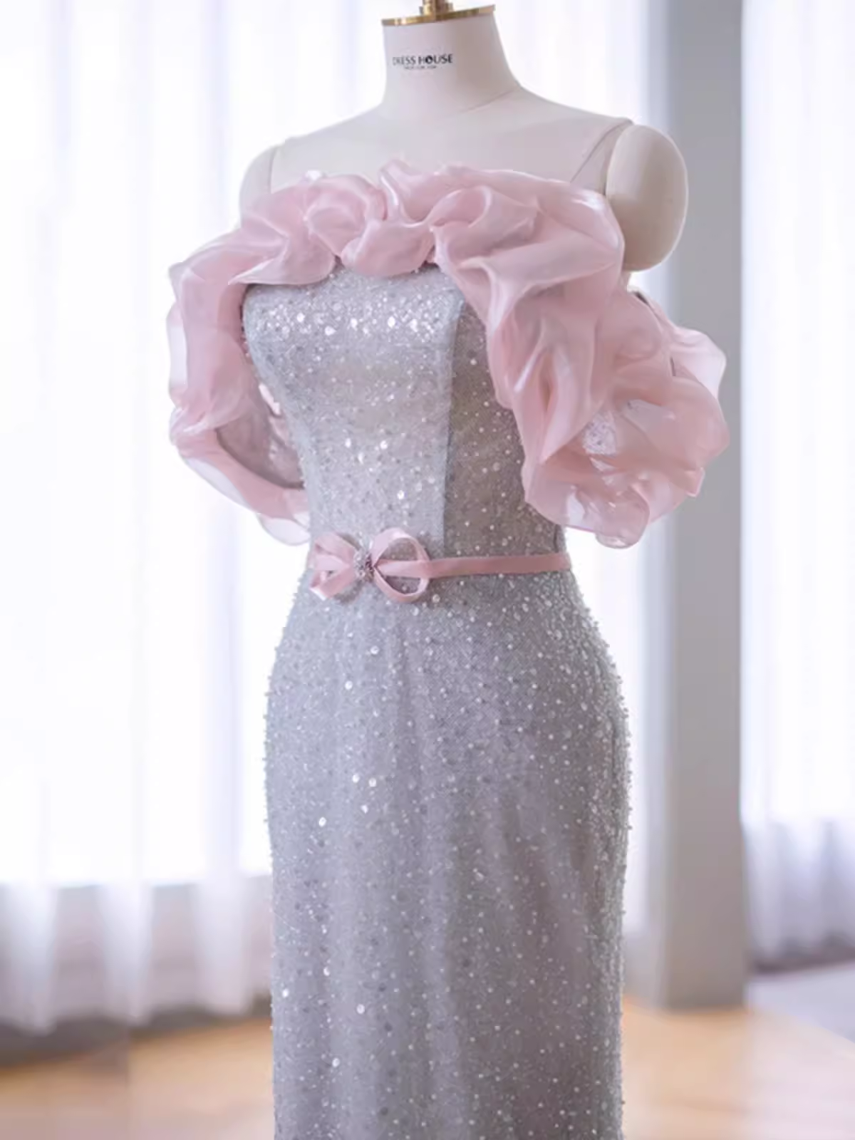 Mermaid Strapless Sequin Long Prom Dress