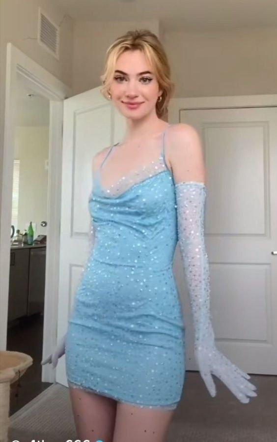 Sparkly Sky Blue Sequin Sheath Short Homecoming Dress Formal 20th Birthday Outfits With Gloves