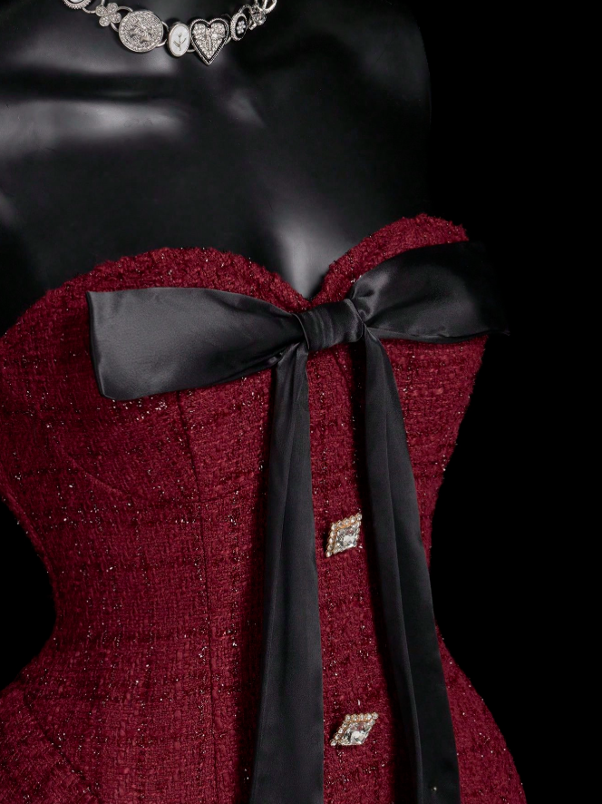 Unique Burgundy Sweetheart Neck A Line Short Birthday Dress Vacation Dress