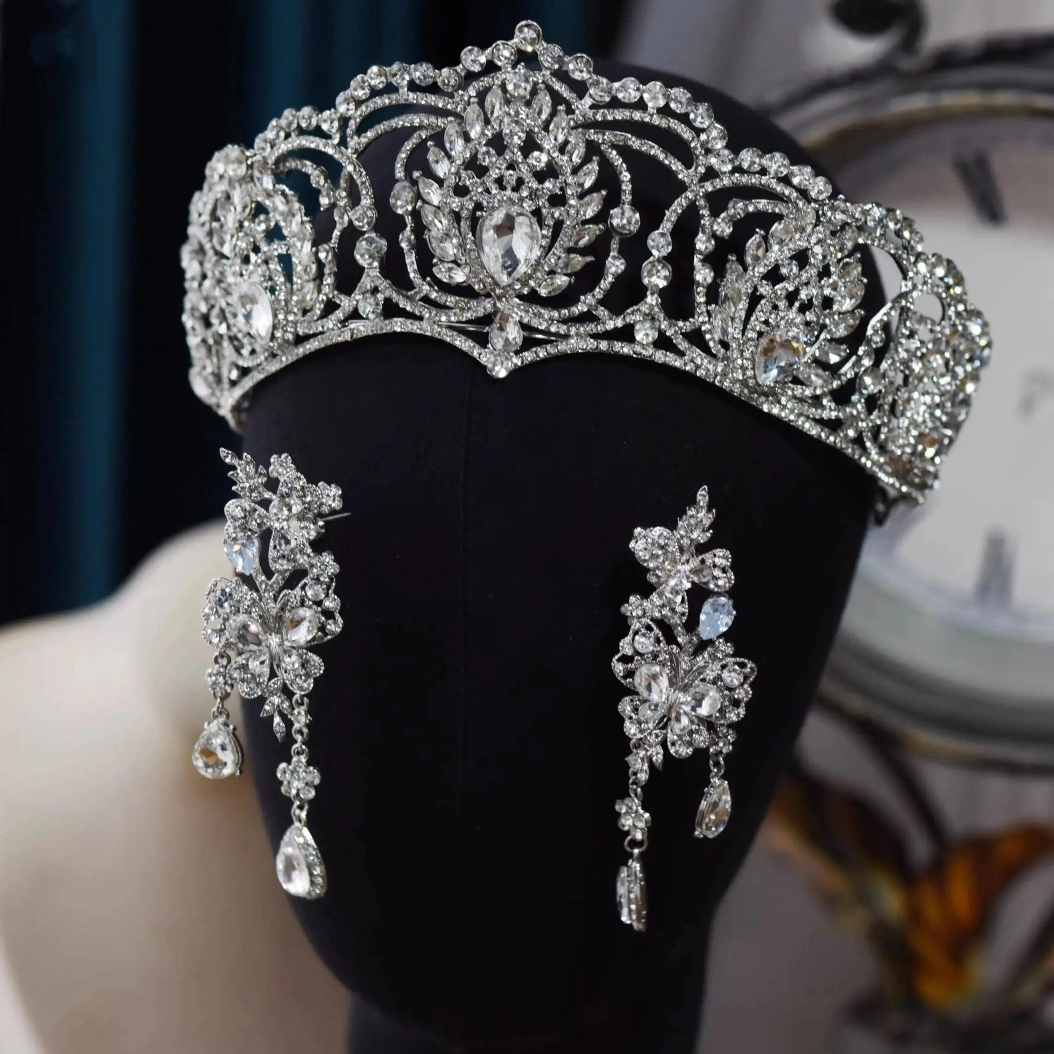 Wedding Hair Accessories Crystal Pearl Tiaras and Crowns Big Large Diadem Bride Women Rhinestones Headband Bridal Jewelry b