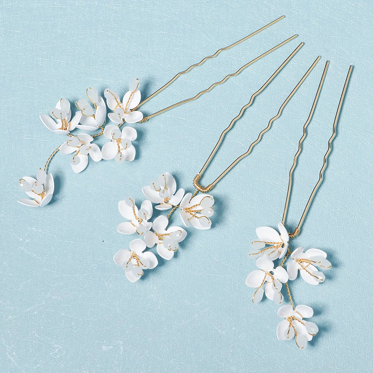 Wedding Accessories Flower Head Pieces Gold Color Hairpins For Bridesmaids Brides Girl Women Hair Pins Clips Bridal Jewelry