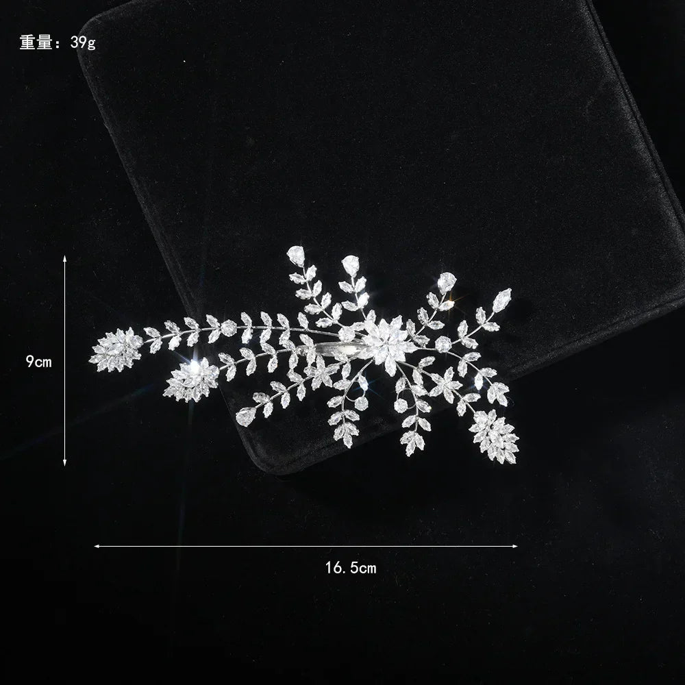 Zirconia Rhinestones Headband Hairband For Brides Women Crystal Headpieces Headdress Bridal Jewelry Wedding Hair Accessories