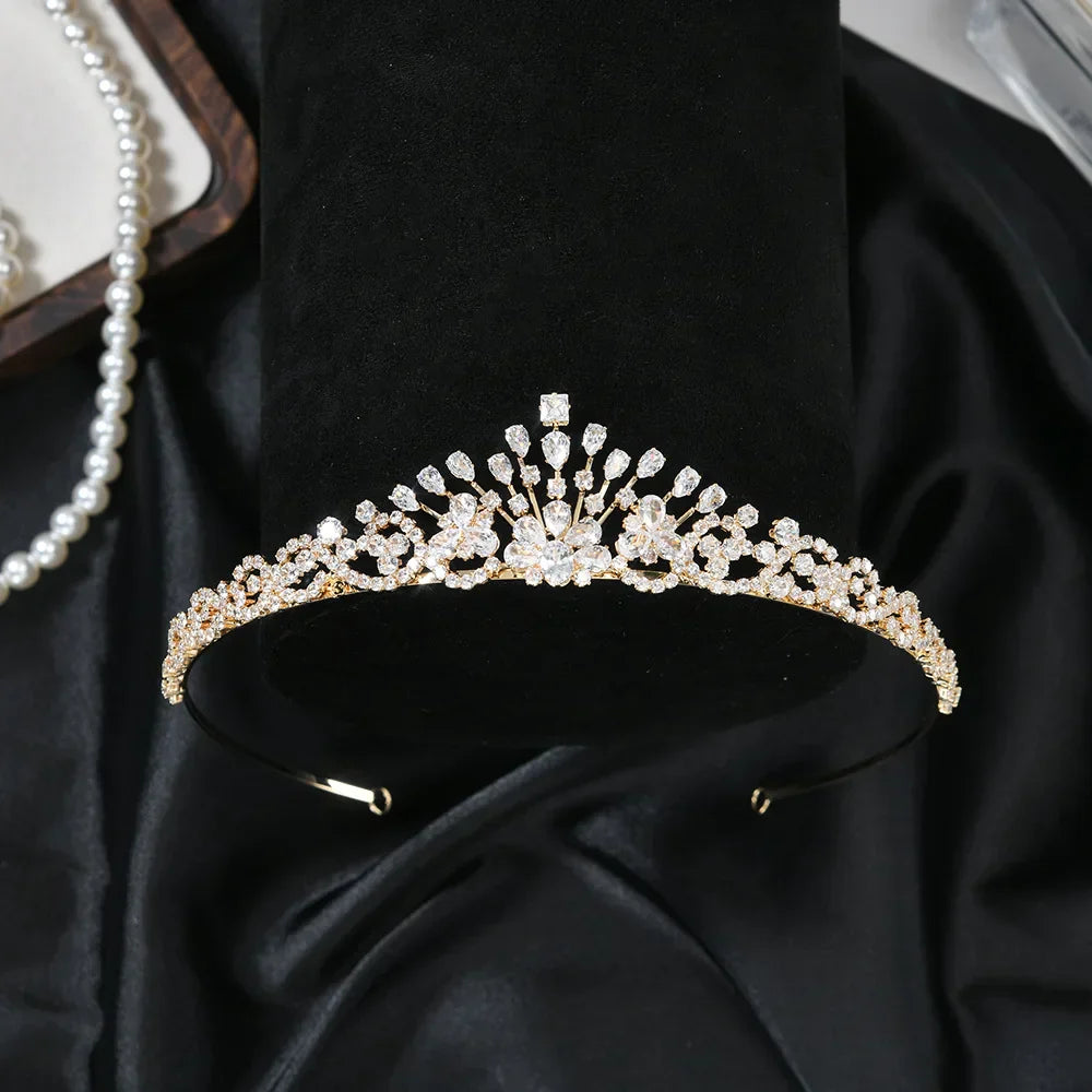 Bridal Hair Jewelry AAA Zircon Tiaras and Crowns CZ Zirconia Headband Women Brides Prom Pageant Headpiece Wedding Accessories