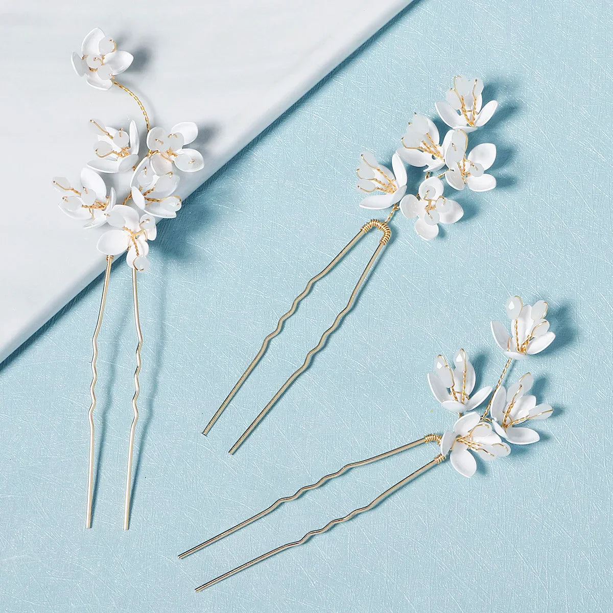 Wedding Accessories Flower Head Pieces Gold Color Hairpins For Bridesmaids Brides Girl Women Hair Pins Clips Bridal Jewelry a