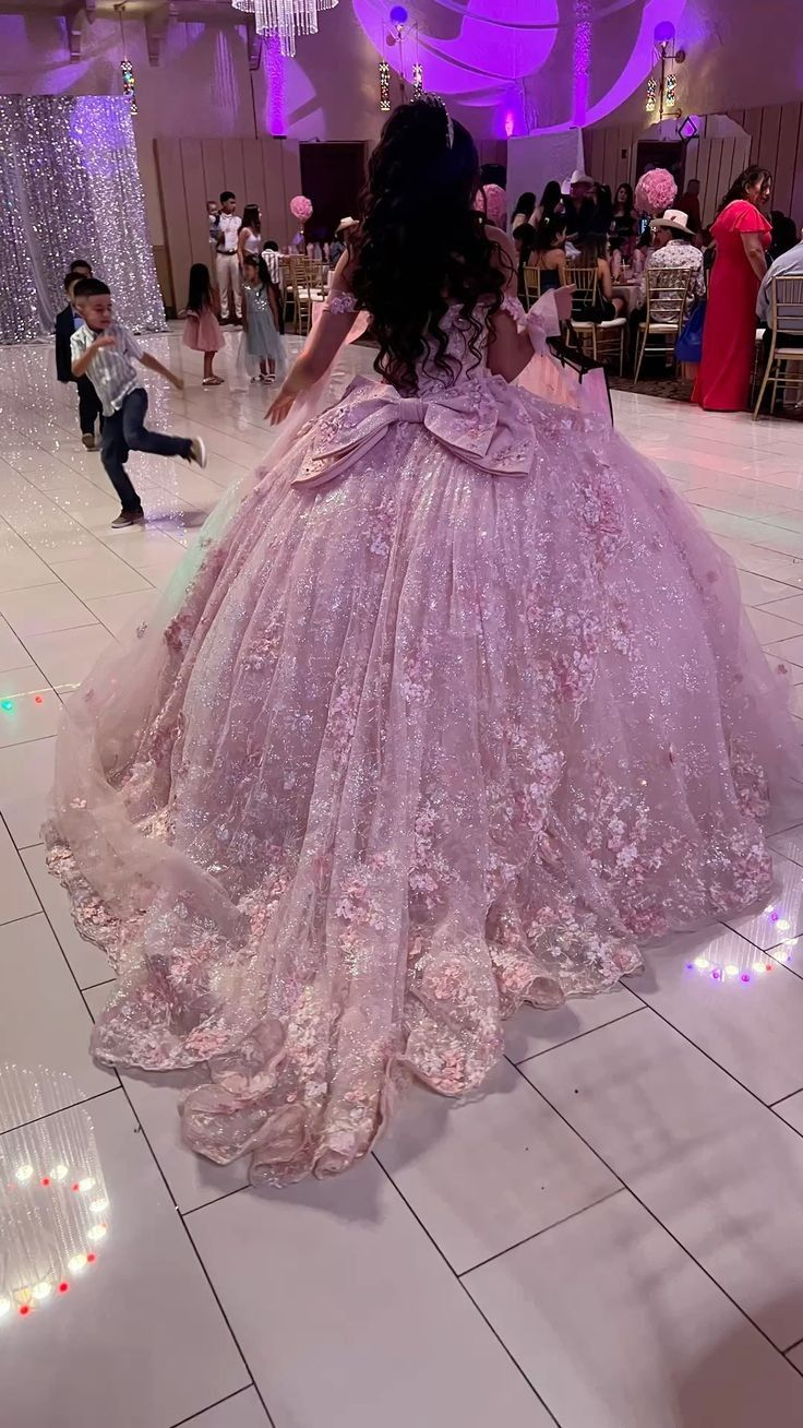 Pretty Pink Off The Shoulder Tulle Lace Appliques Quinceanera Dress Sweet 16 Dress With Bow