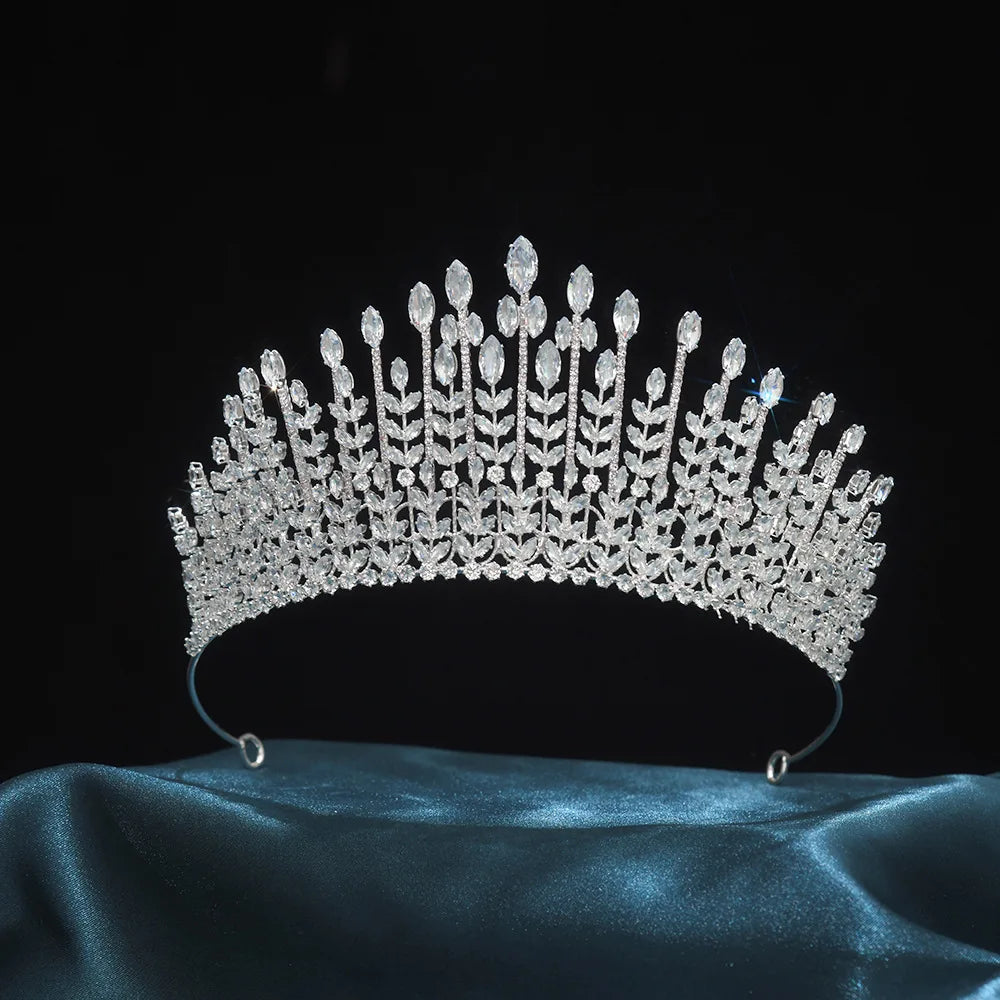 Crystal AAA Zircon Tiaras and Crowns Headband Brides Birthday Gift Prom Pageant Diadem Wedding Accessories Bridal Hair Jewelry