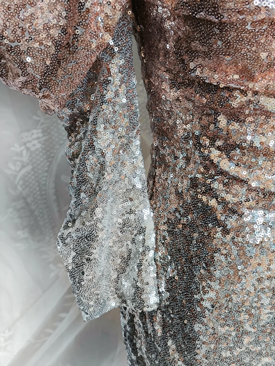 Vintage Champagne Ombre Sequin Cocktail Dress Off The Shoulder 6th Grade Homecoming Dresscc