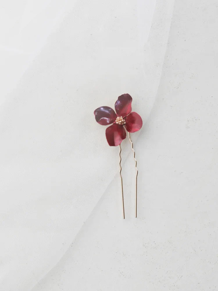 Wedding Accessories Red Flower Hair Comb Pin Clip Leaf Hairpin For Brides Bridesmaids Women Girl Head Pieces Bridal Jewelry 7