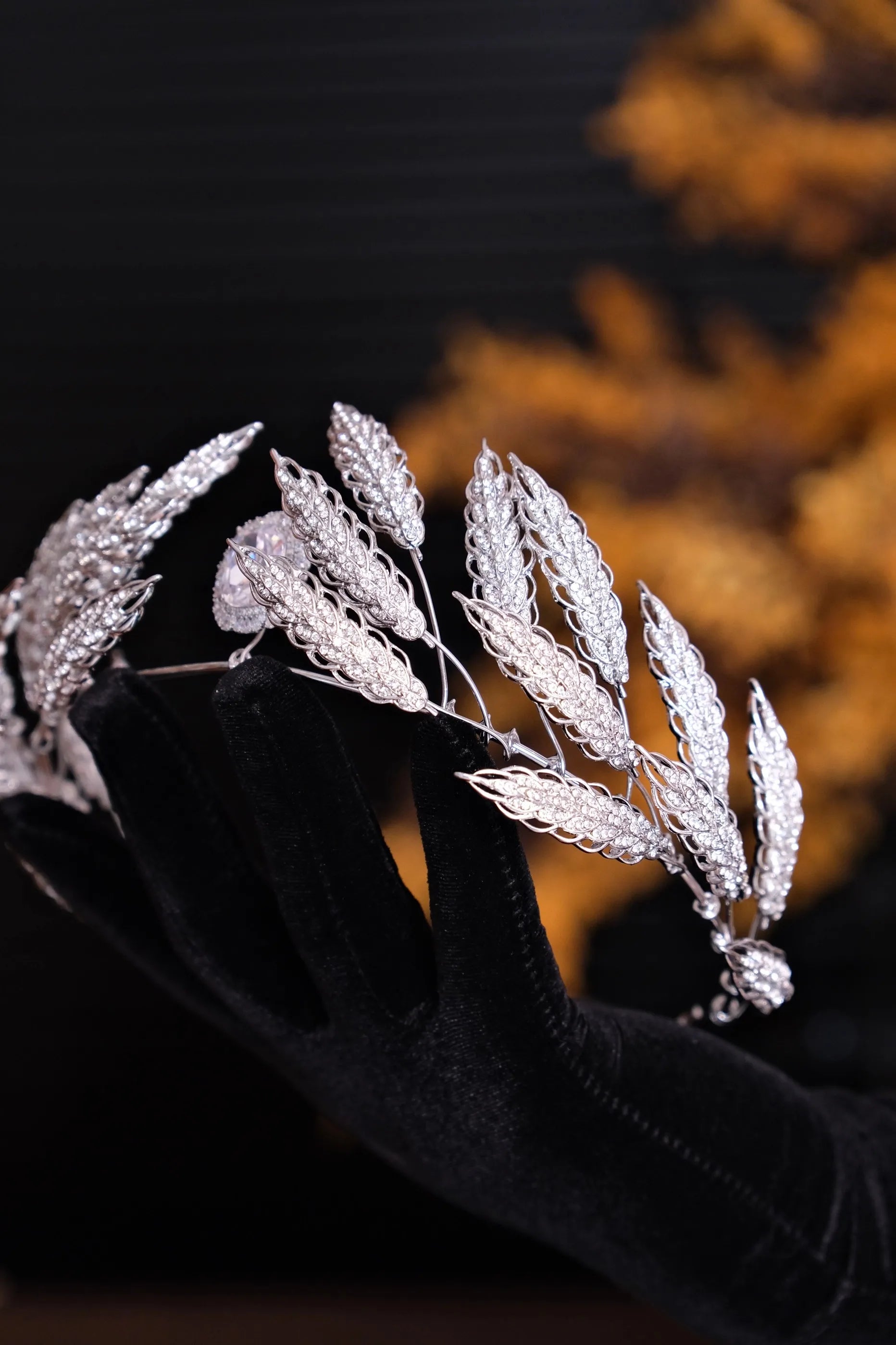Rhinestones Zircon Tiaras and Crowns Leaf Crystal Diadem Brides Prom Pageant Headband Wedding Accessories Bridal Hair Jewelry
