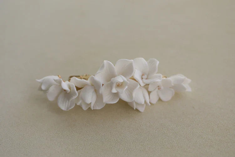 Wedding Accessories Porcelain Flower Hair Pin Clip Women Girl Hairpin For Brides Gold Silver Color Head Piece Bridal Jewelry gold color S
