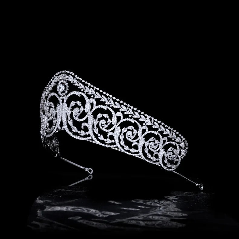 CZ Zirconia Tiaras and Crowns AAA Zircon Headband Brides Women Princess Queen Headpiece Wedding Accessories Bridal Hair Jewelry