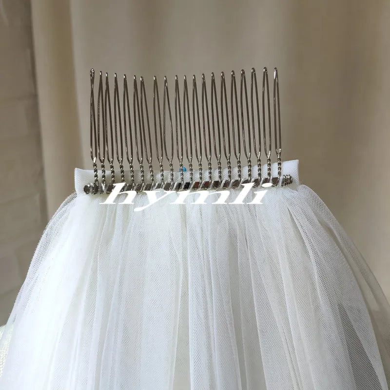 Champagne Wedding Veil, Ivory Simple Wedding Veil, One Layer White Wedding Veil, Simple Tulle Wedding Veil