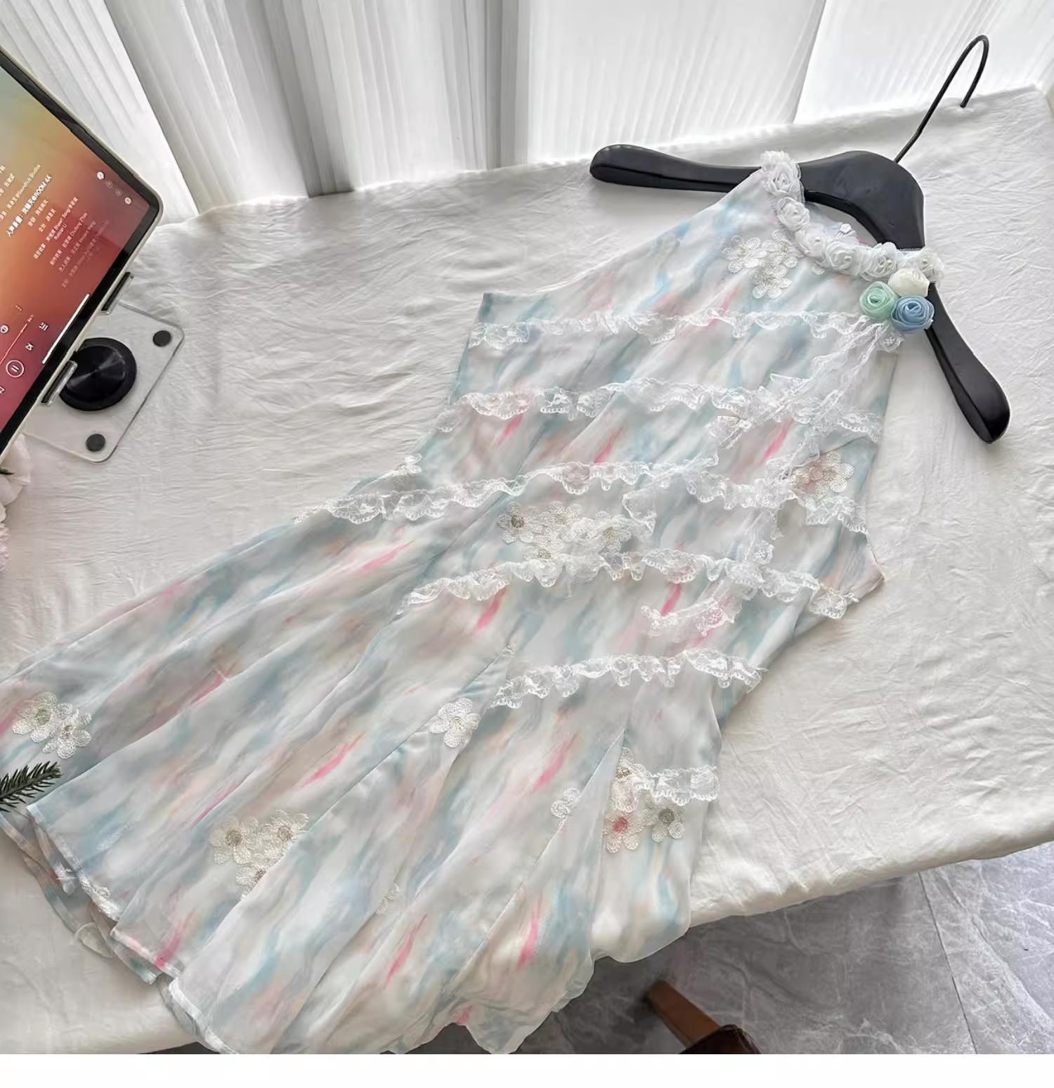 Jasmine Green Summer Sweet Slim Waist Design Short Dress