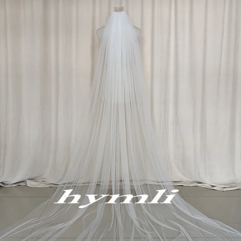 Cathedral Bridal Veil Cut Edge Veil Scatter Crystal Veil Chapel Wedding Accessories