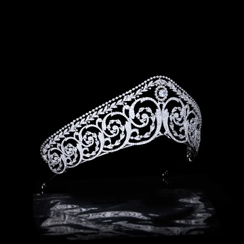 CZ Zirconia Tiaras and Crowns AAA Zircon Headband Brides Women Princess Queen Headpiece Wedding Accessories Bridal Hair Jewelry