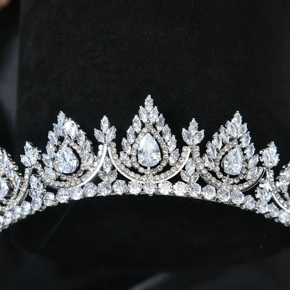 Wedding Hair Accessories Crystal Zircon Tiaras and Crowns CZ Zirconia Headband For Brides Princess Queen Diadem Bridal Jewelry