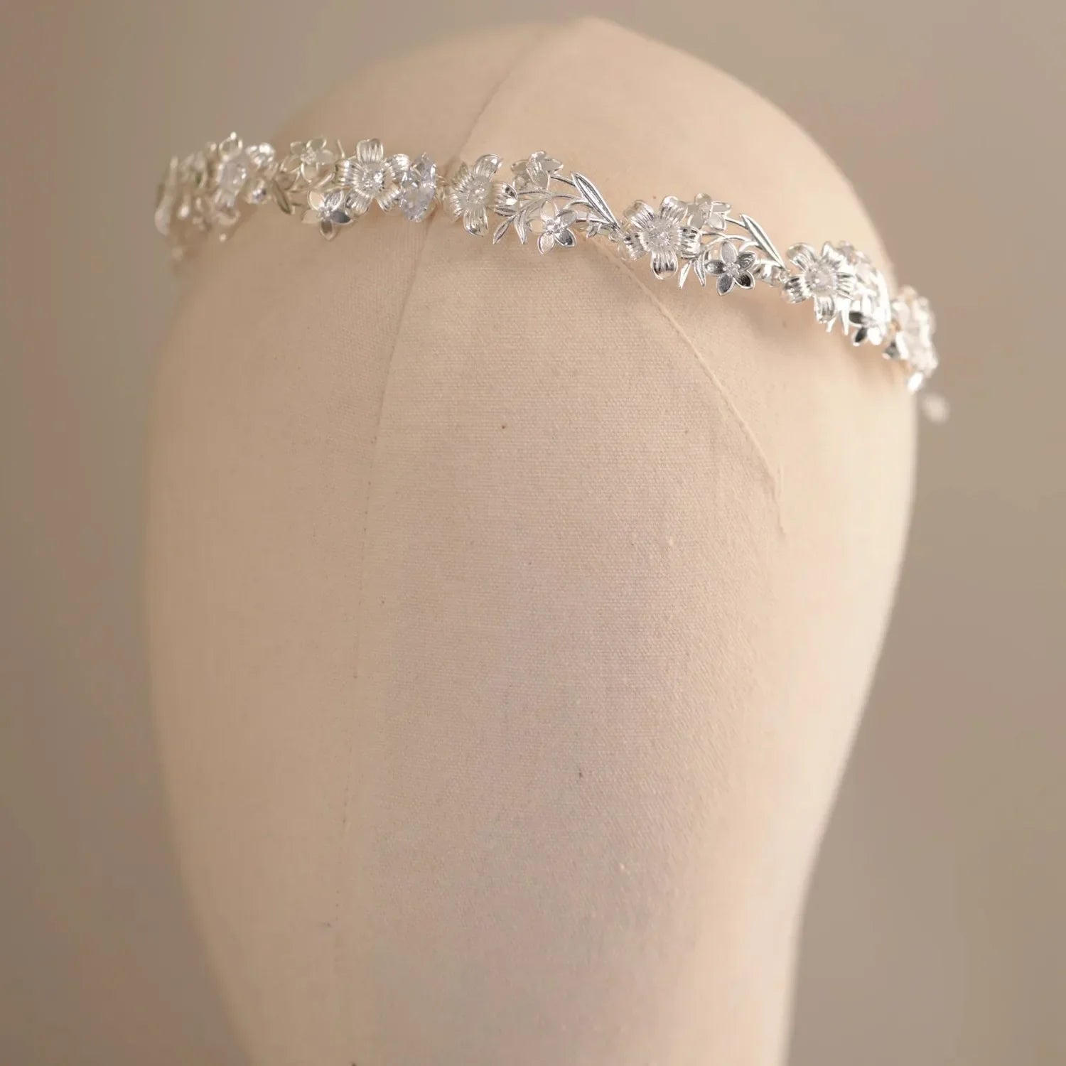 Flower Headband Hairband Silver Color Headpiece Bride Women Zircon Headwear Headdress Bridal Hair Jewelry Wedding Accessories