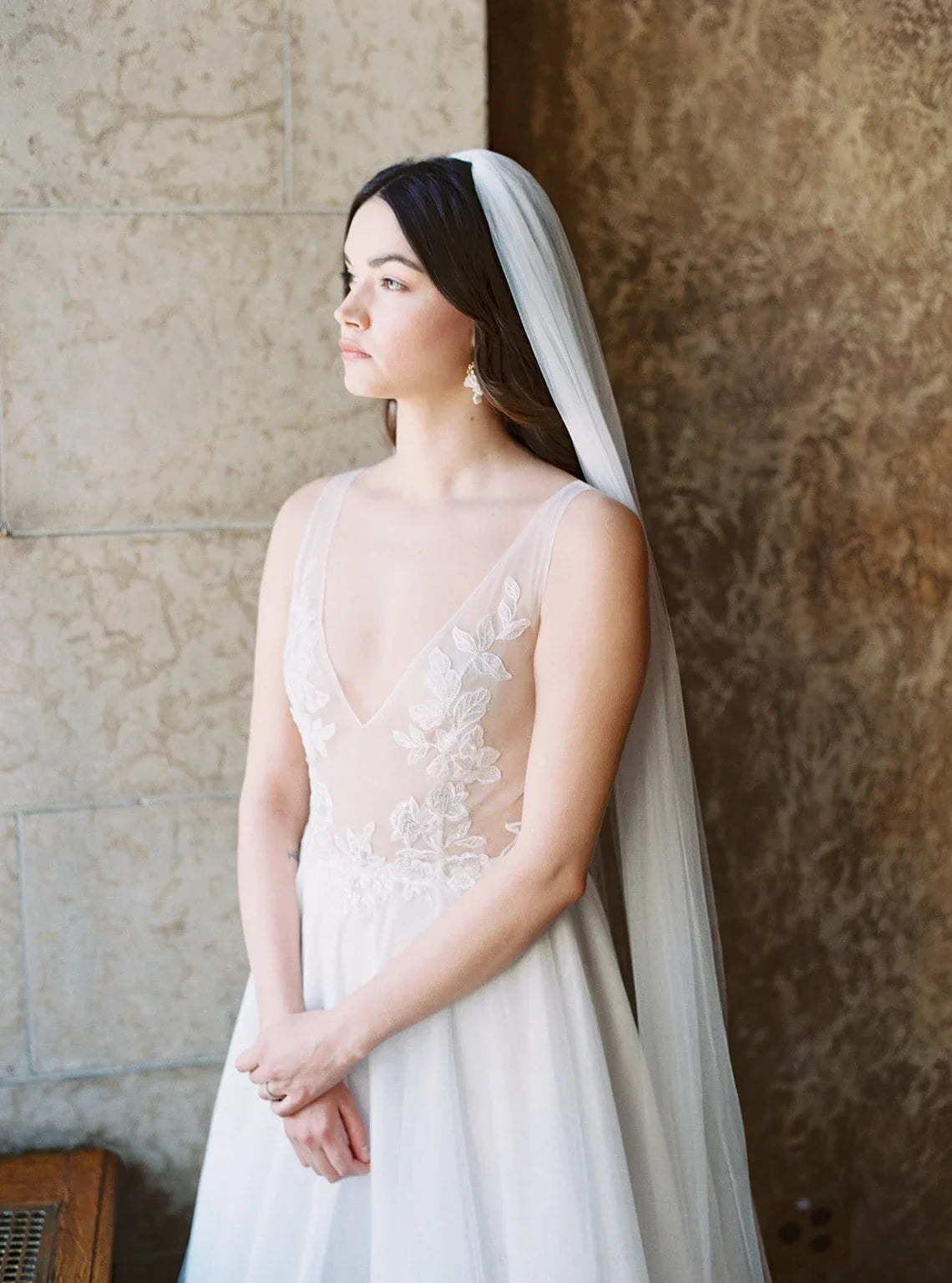 White Off-White Ivory Soft Cathedral Length Wedding Veil