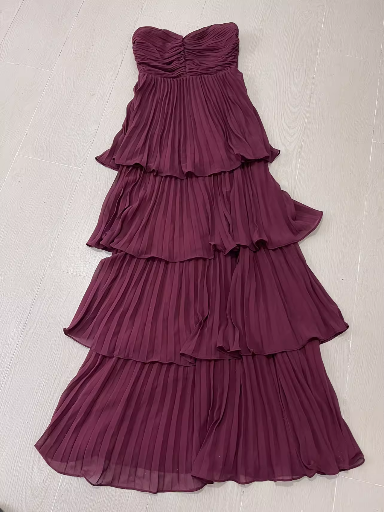Vintage A line Sweetheart Burgundy Chiffon Vacation Dress Long Birthday Dresses