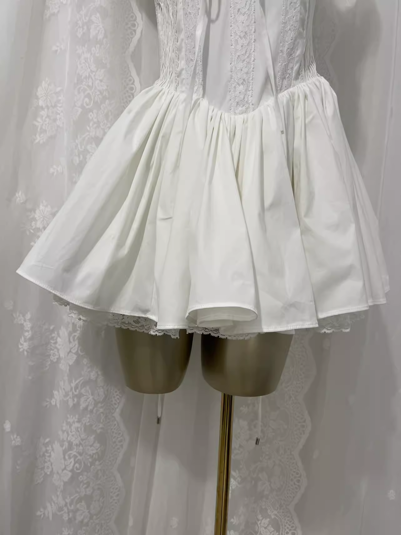Vintage A line Straps White Vacation Beach Dress Short Dress