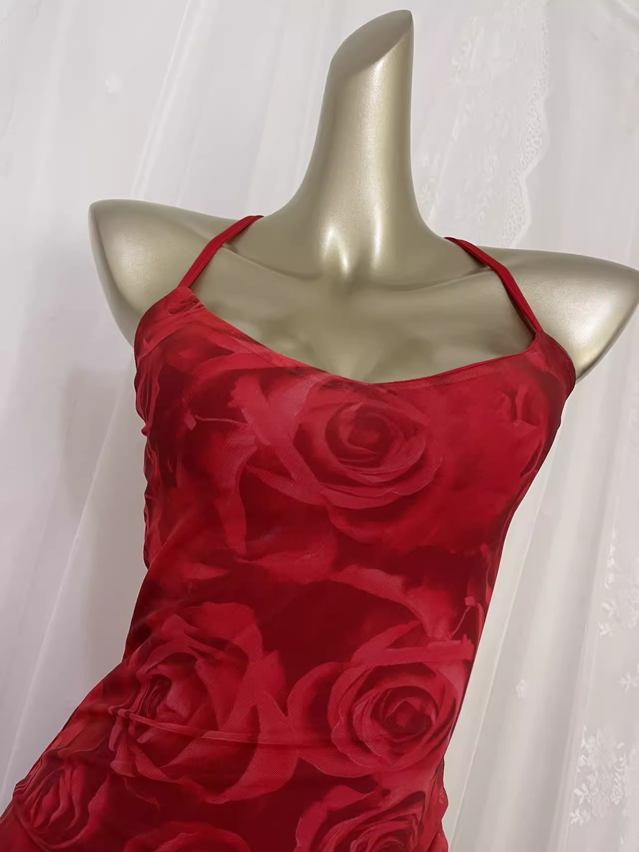 Vintage Sheath Straps Floral Red Travel Vacation Beach Dress Short Birthday Dress