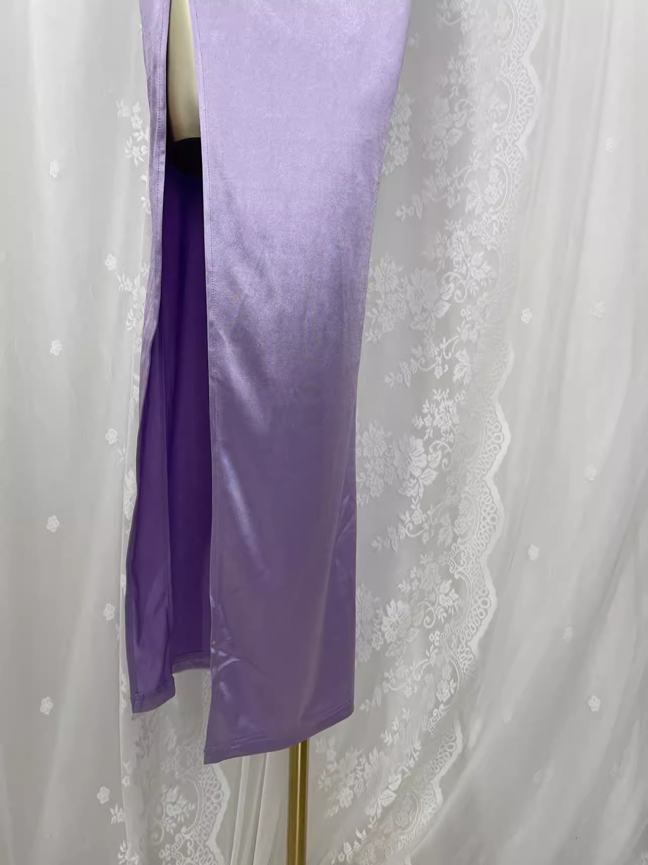 Vintage Sheath Off The Shoulder Lilac Vacation Dress Slit Birthday Dresses