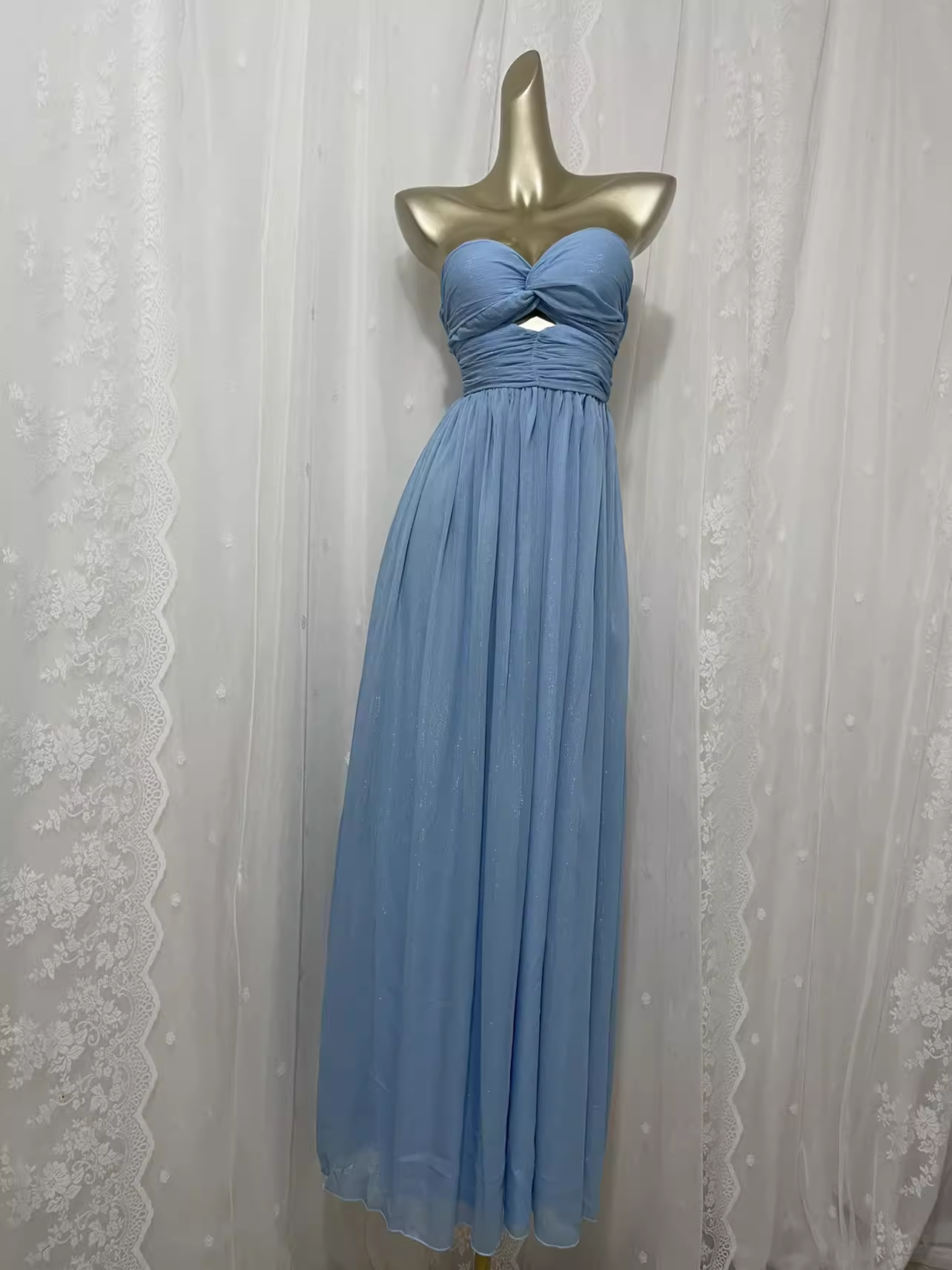 Vintage A line Sweetheart Blue Vacation Dress Birthday Dresses