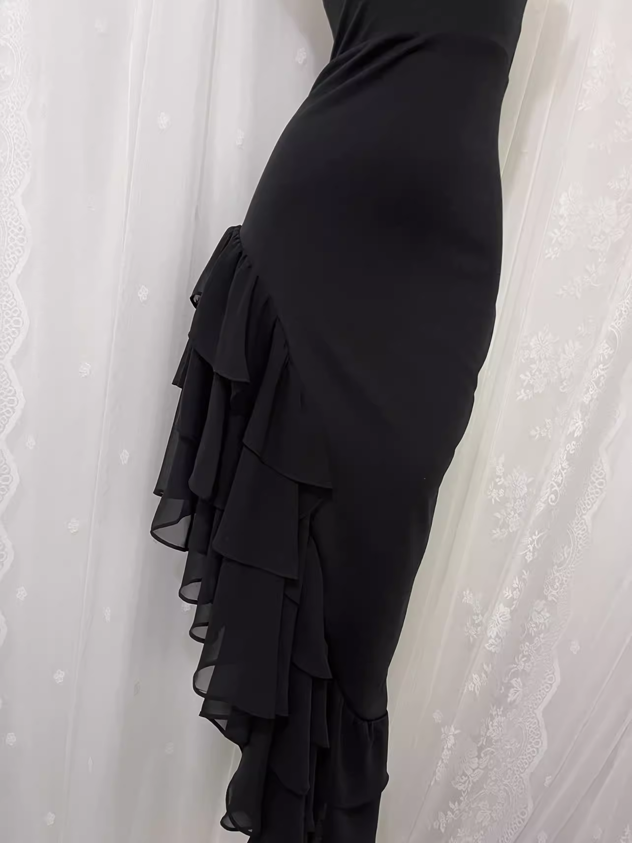Sexy High Low Black Strapless Vacation Dress Birthday Dresses