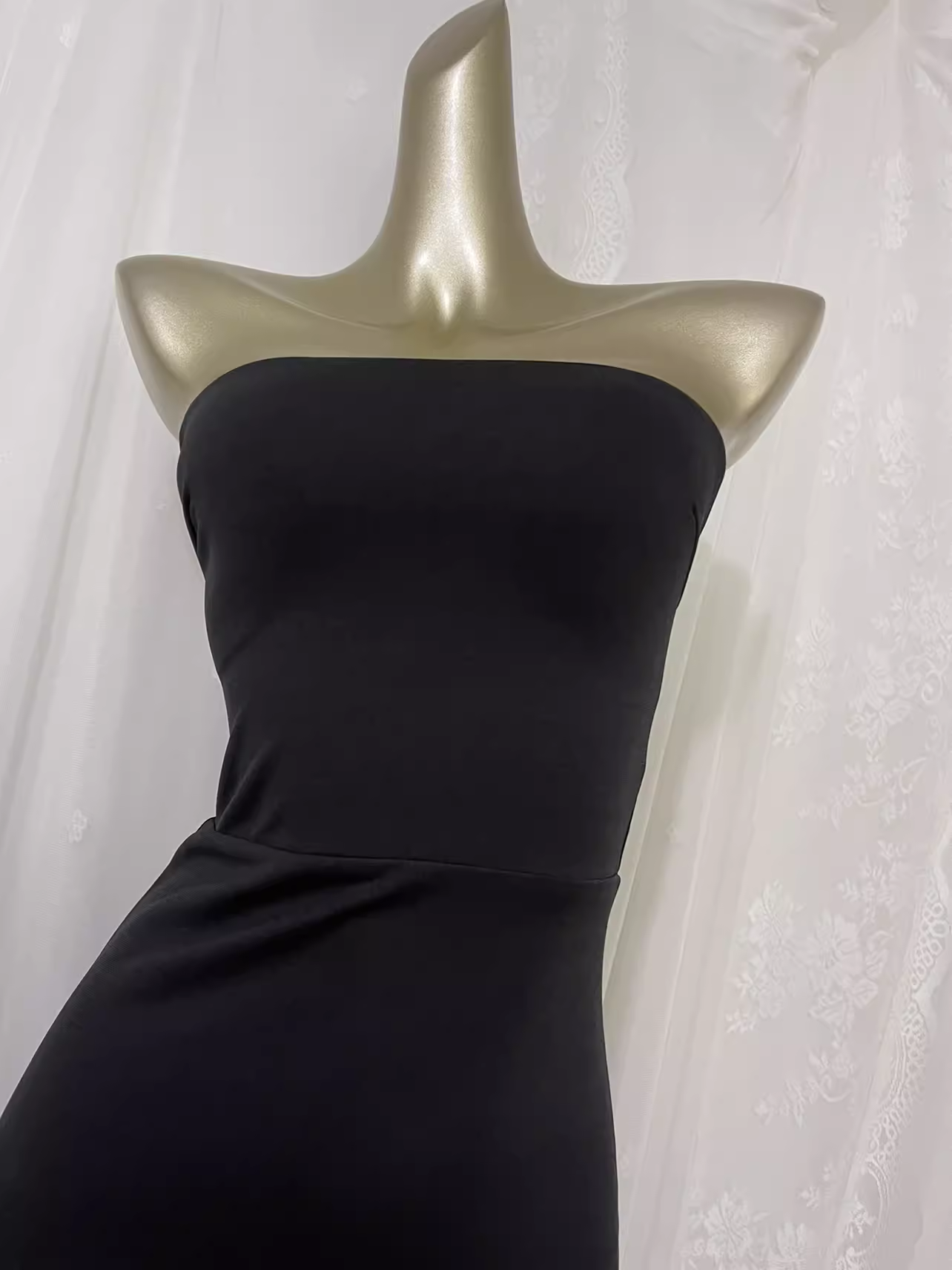 Sexy High Low Black Strapless Vacation Dress Birthday Dresses
