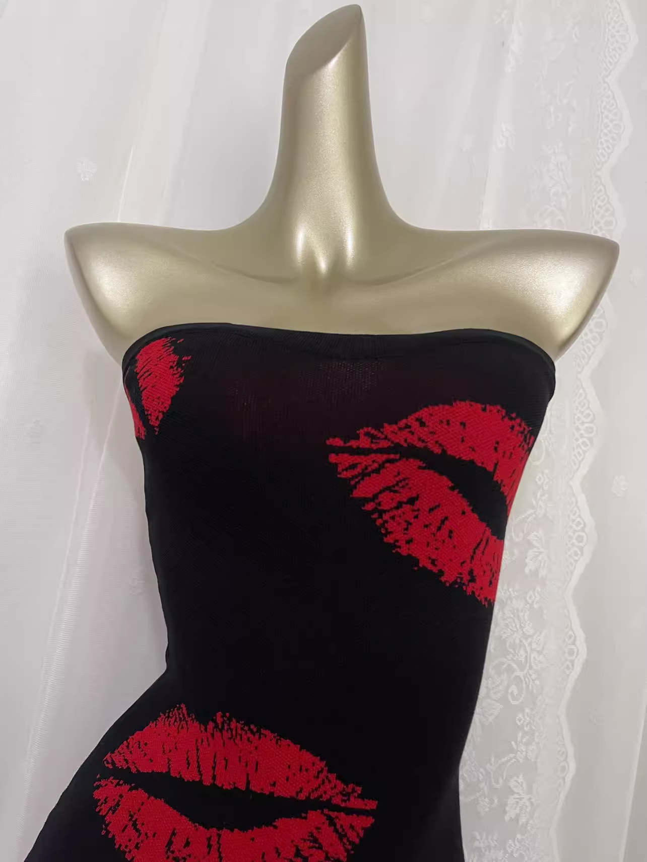 Vintage Sheath Strapless Floral Red Travel Vacation Dress Short Birthday Dress