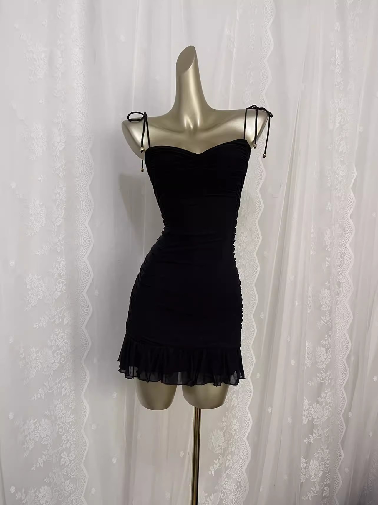 Sexy Sheath Straps Black Travel Vacation Dress Short Birthday Dress
