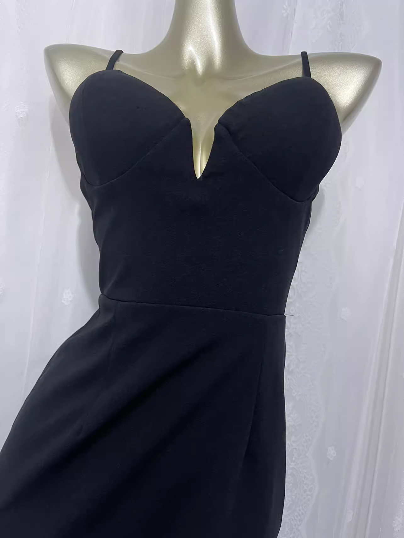 Sexy Sheath Spagetti Straps Black Long Vacation Dress Birthday Dresses