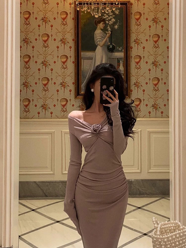 Gorgeous Mermaid Off The Shoulder Long Sleeves Date Night Dress White Prom Dresses Birthday Outfits