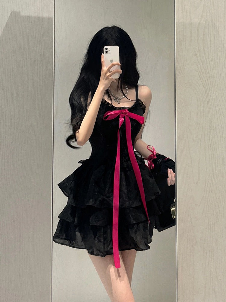 Chic A line Spaghetti Straps Black Homecoming Dresses Birthday Dress Birthday Outfits