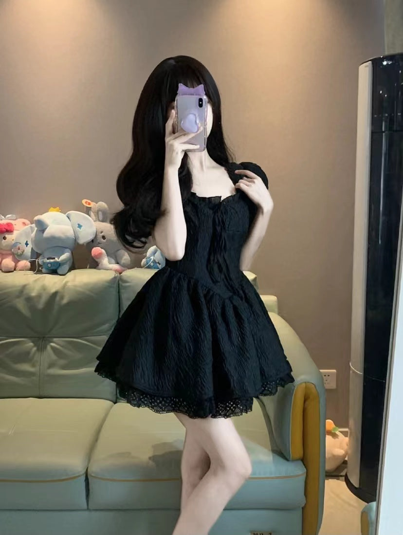 Ball Gown Square Neckline Black Holiday Dress Birthday Dresses Birthday Outfits