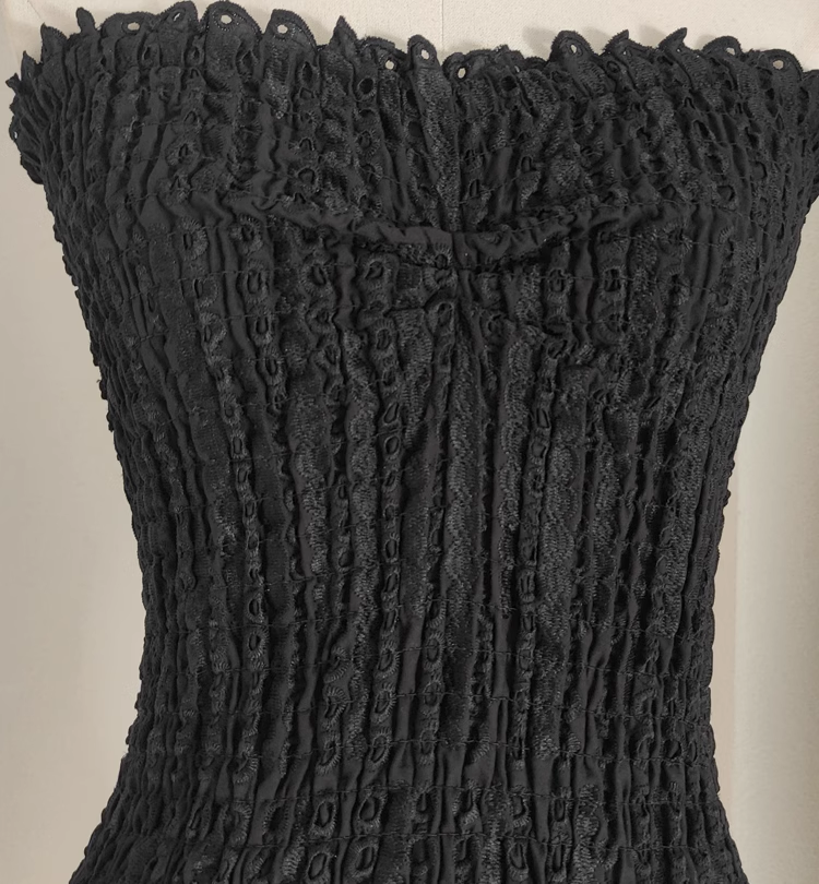 Cute Sheath Strapless Black Lace Vacation Dress Short Birthday Dresses