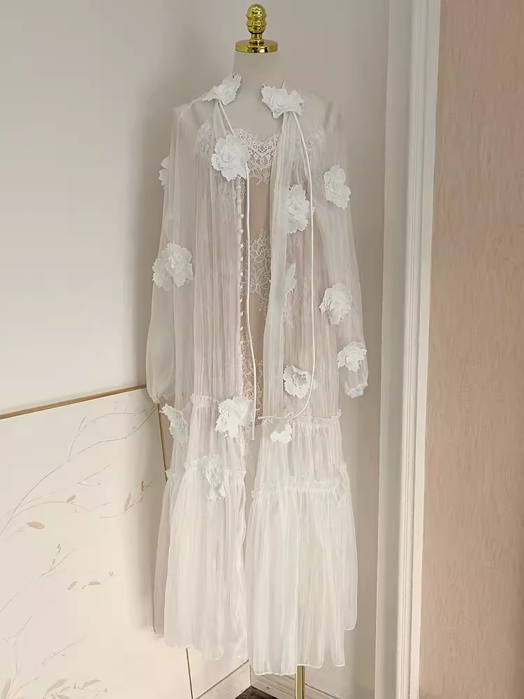 Cute A line Halter White Lace Tea Length Vacation Dress Women Beach Dresses